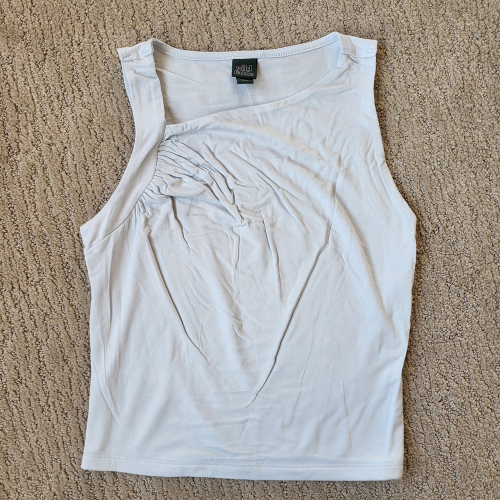 Women’s Asymmetrical Neck Tank Top – Wild Fable – Light Blue – Size XS – NWT - Picture 2 of 9